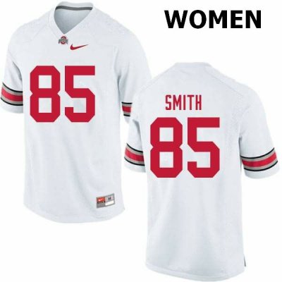 NCAA Ohio State Buckeyes Women's #85 L'Christian Smith White Nike Football College Jersey PLY1145UD